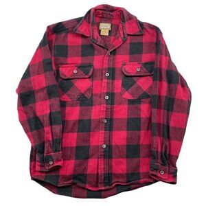 CE Schmidt Buffalo Check Button Down Shirt Mens Medium Red Black Tartan